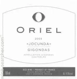 ORIEL JOCUNDA GIGONDAS 2005 750ML