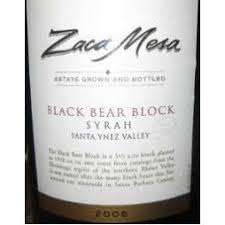 ZACA MESA BLACK BEAR SYRAH 6/9